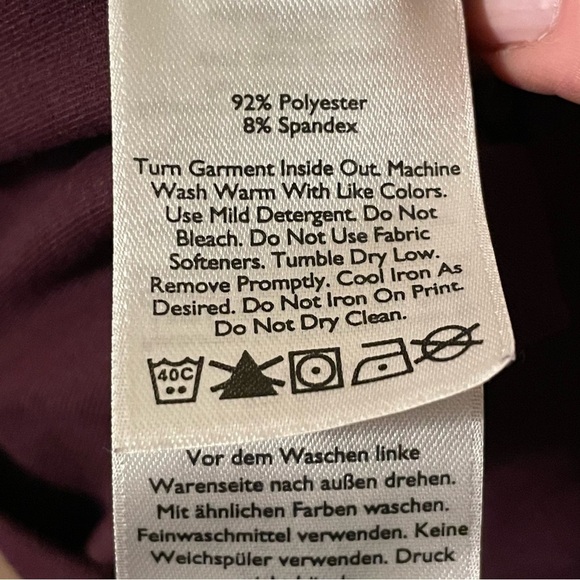 Eddie Bauer Travex Dress Purple Knit Flare V Neck 3/4 Sleeve Size S - Picture 8 of 10